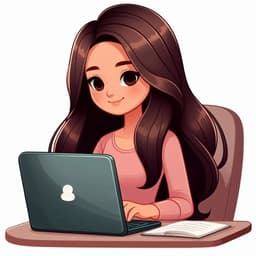 Cartoon image of Girl at a Computer